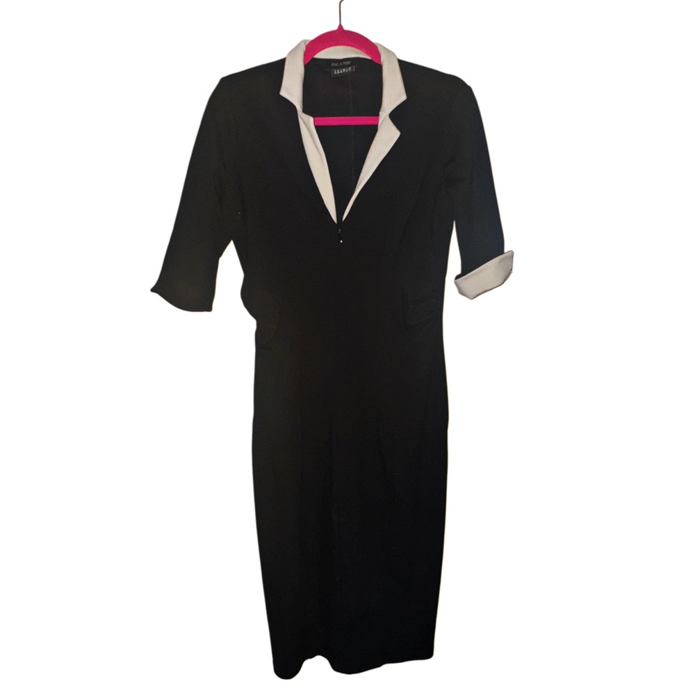 Isabel De Pedro Black & White Midi Dress